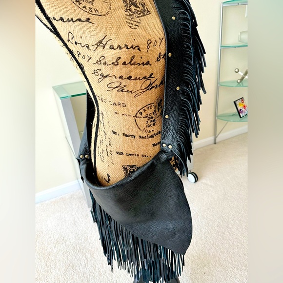 SOLD 😁 Brand New Handmade Genuine Leather Super Fringed Crossbody Purse Lg - Picture 3 of 12